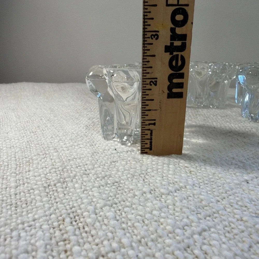 Vintage Bubble Glass Clear Candle Holders Set of 8